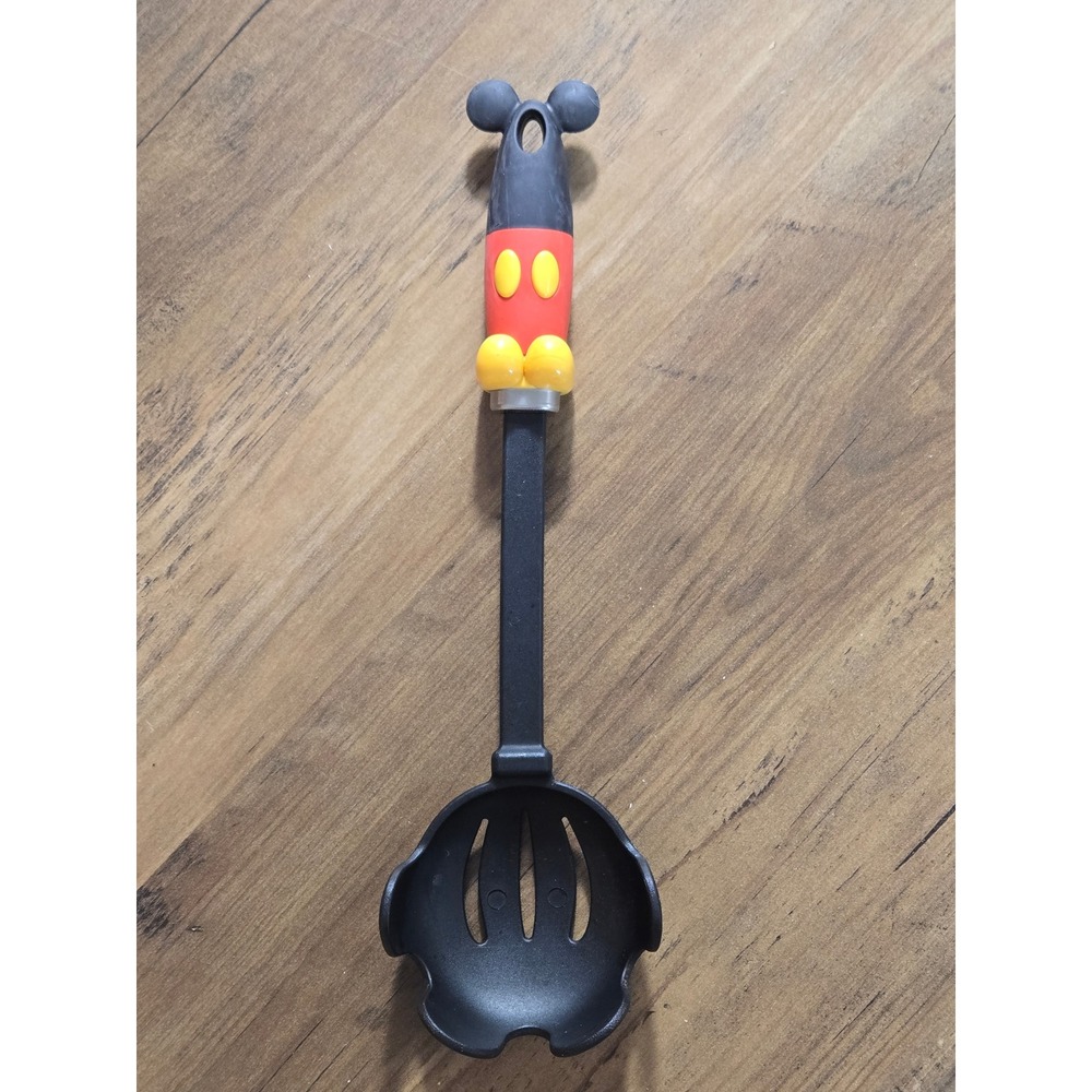 Disney Mickey Mouse Slotted Spoon Nylon Kitchen Utensil Red Black Yellow 12 Inch